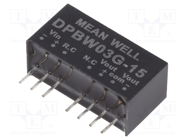 Converter: DC/DC; 3W; Uin: 18÷75V; Uout: 15VDC; Uout2: -15VDC; SIP8