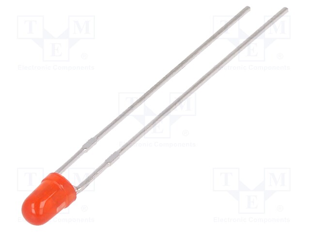 LED; 3mm; red; 1.2÷3mcd; 50°; Front: convex; No.of term: 2