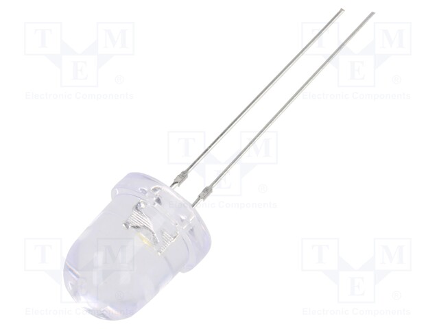 LED; 8mm; white warm; 8400÷10000mcd; 30°; Front: convex