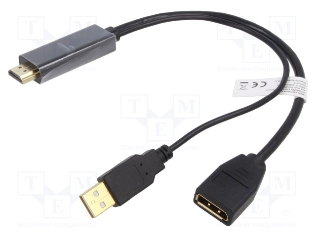 Adapter; DisplayPort 1.2,HDCP 1.4,HDMI 1.4; 0.2m; black