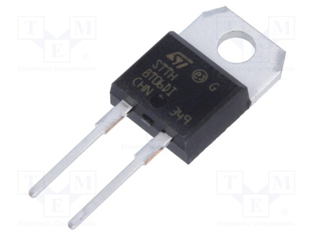 Diode: rectifying; THT; 600V; 8A; Package: tube; TO220ACIns; 15ns