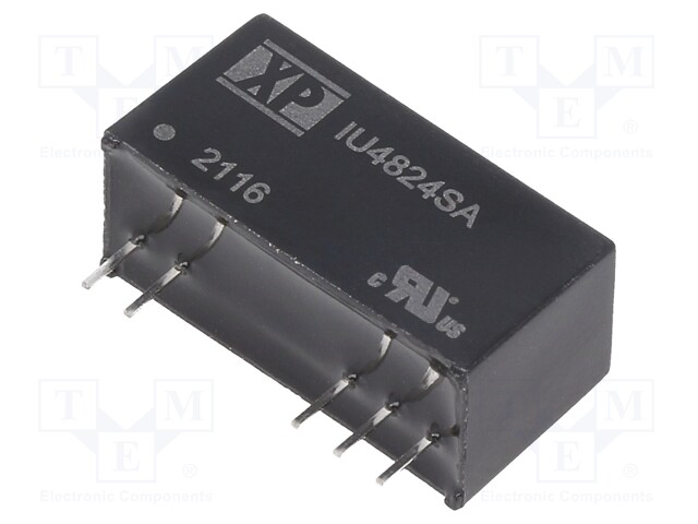 Isolated Board Mount DC/DC Converter, Regulated, ITE, 1 Output, 2 W, 24 V, 83 mA