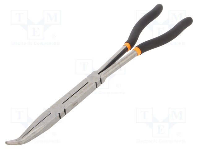 Pliers; curved,half-rounded nose,elongated; 336mm