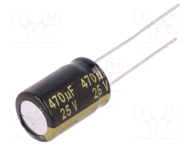 Capacitor: electrolytic; low impedance; THT; 470uF; 25VDC; ±20%