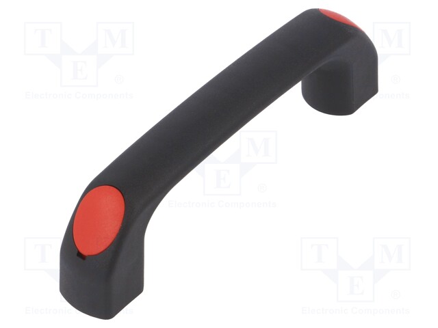 Handle; Mat: polyamide; black; H: 34mm; L: 120mm; red; W: 18mm; 530N