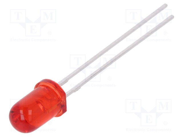 LED; 5mm; red; 80÷180mcd; 20°; Front: convex; No.of term: 2