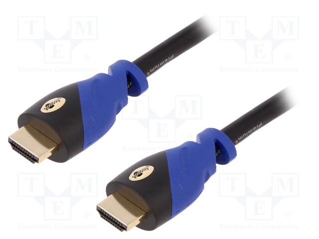 Cable; HDMI 2.0; HDMI plug,both sides; 1m; black-blue