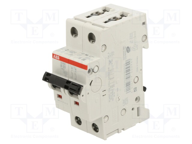 Circuit breaker; 400VAC; Inom: 50A; Poles: 2; DIN; Charact: B; 6kA