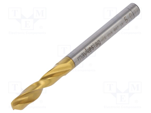 Drill bit; for metal; Ø: 5mm; L: 62mm; HSS-CO; Features: grind blade