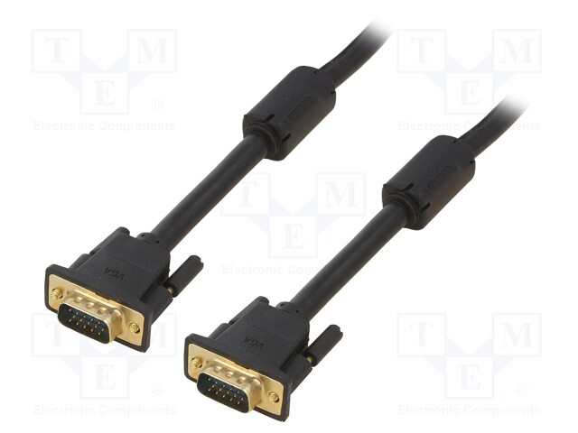 Cable; D-Sub 15pin HD plug,both sides; black; 25m; Øcable: 8mm