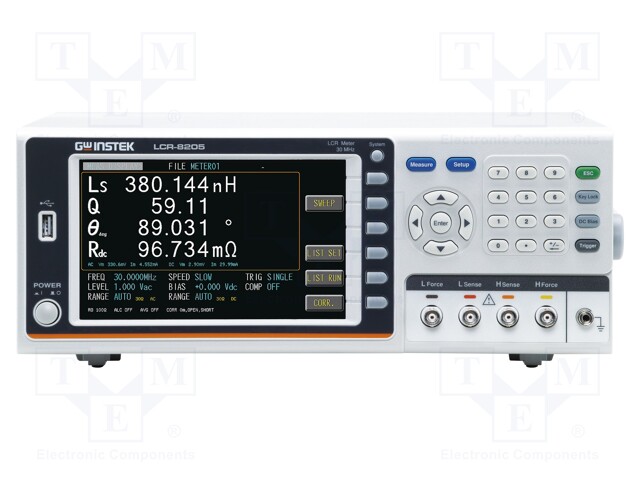 LCR meter; LCD 7"; f: 10Hz÷5MHz; 346x145x335mm; 3.3kg