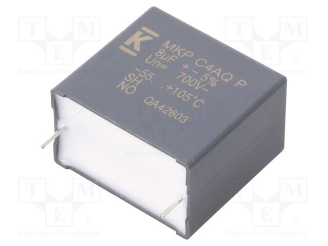 Capacitor: polypropylene; DC-Link; 8uF; ESR: 8mΩ; THT; ±5%; 11.2A