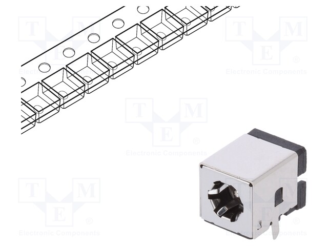 Socket; DC supply; male; 5,5/2,5mm; 5.5mm; 2.5mm; shielded; THT