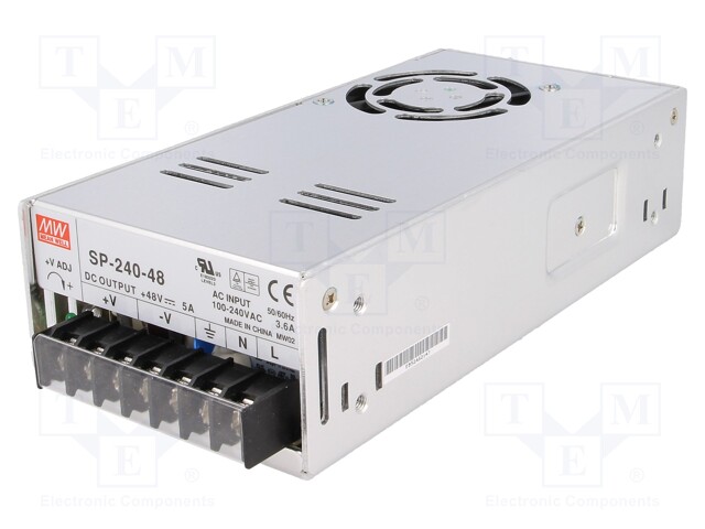 Power supply: switched-mode; modular; 240W; 48VDC; 190x93x50mm