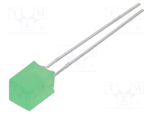 LED; square; 5x5mm; green; 10÷15mcd; 146°; Front: flat; 20mA