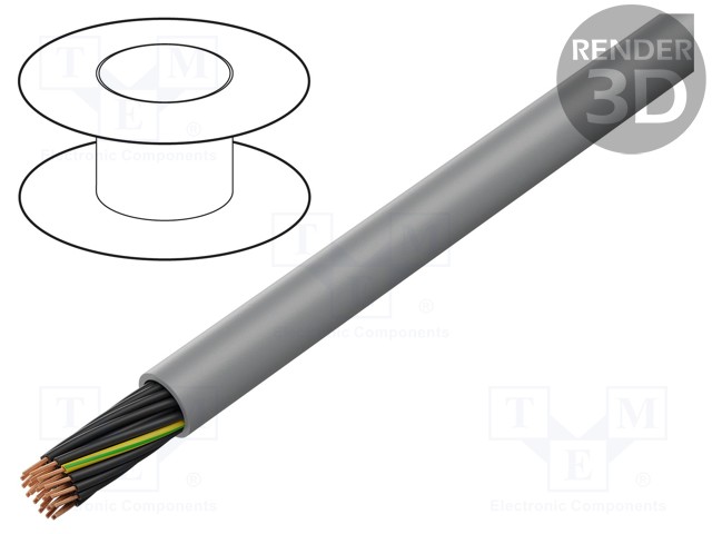 Wire: control cable; chainflex® CF130.UL; 25G0,75mm2; PVC; grey