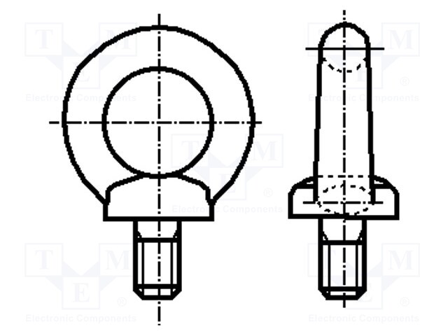 Lifting eye bolt; M6x12; DIN: 580; Head: eye; none; steel; zinc