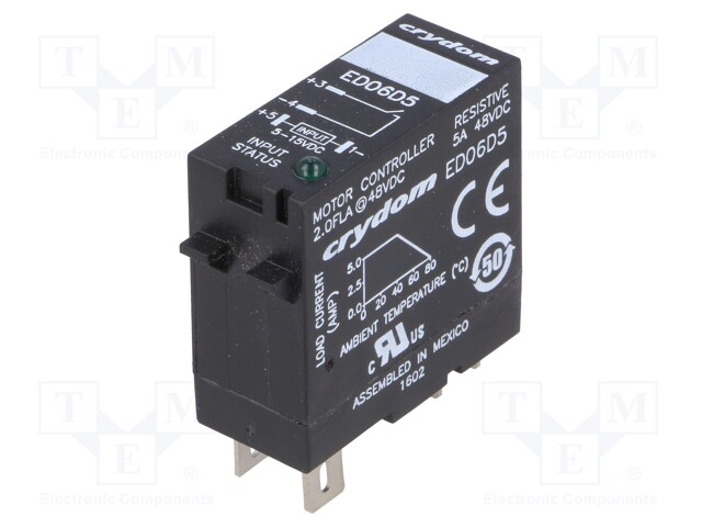 Relay: solid state; Ucntrl: 5÷15VDC; 5A; 1÷48VDC; socket; -30÷80°C