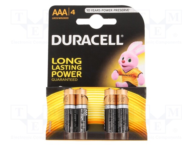 Battery: alkaline; 1.5V; AAA,R3; Basic; Batt.no: 4