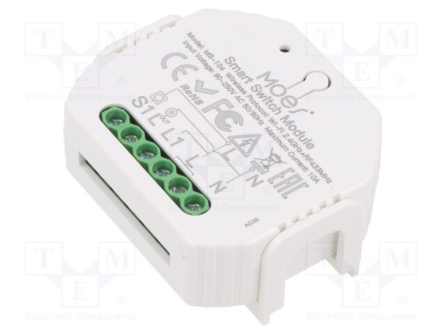 Relay; flush mount; 90÷250VAC; IP20; -10÷40°C; Ch: 1; WIFI