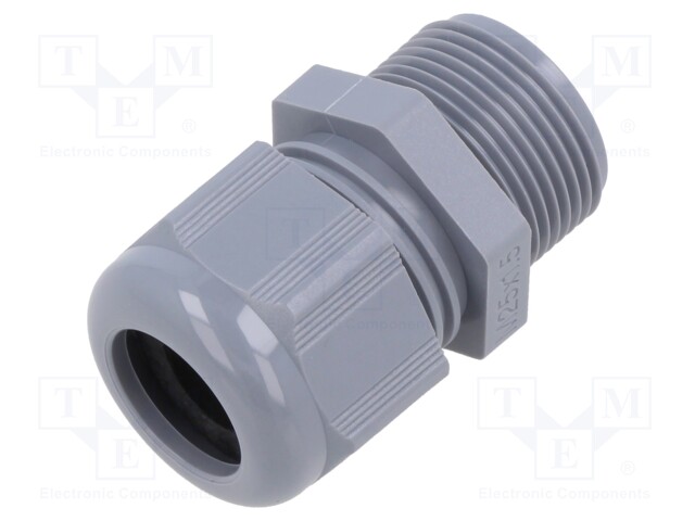 Cable gland; without nut,with long thread; M25; 1.5; IP68; grey