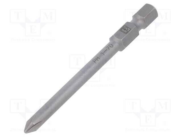 Screwdriver bit; Phillips; PH1; Overall len: 70mm