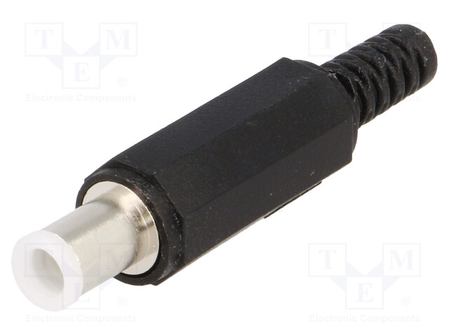 Plug; DC supply; female; 6,5/4,1/1mm; with strain relief; 2A