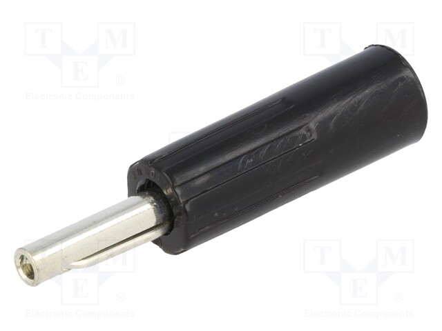 Plug; 4mm banana; 16A; 50VDC; black; 5.5mm2; Plating: nickel plated