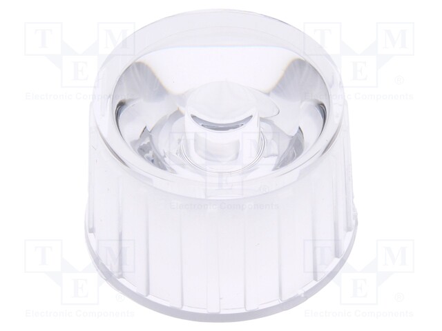 LED lens; round; colourless; 90°; V: with holder