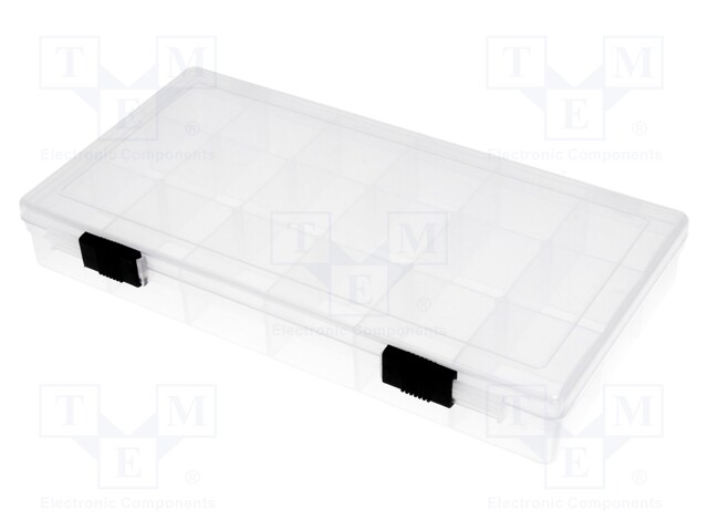 Container: compartment box; 208x110x30mm; transparent