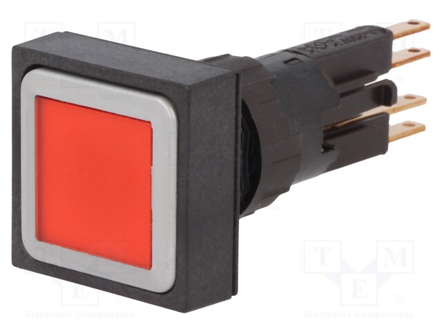 Switch: push-button; Stabl.pos: 1; 16mm; red; filament lamp; Pos: 2