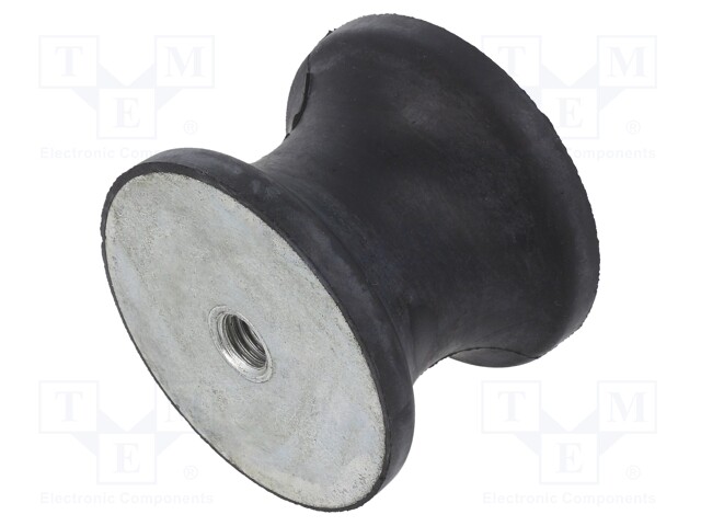 Vibration damper; M12; Ø: 70mm; rubber; L: 53mm; H: 12mm; 2597N