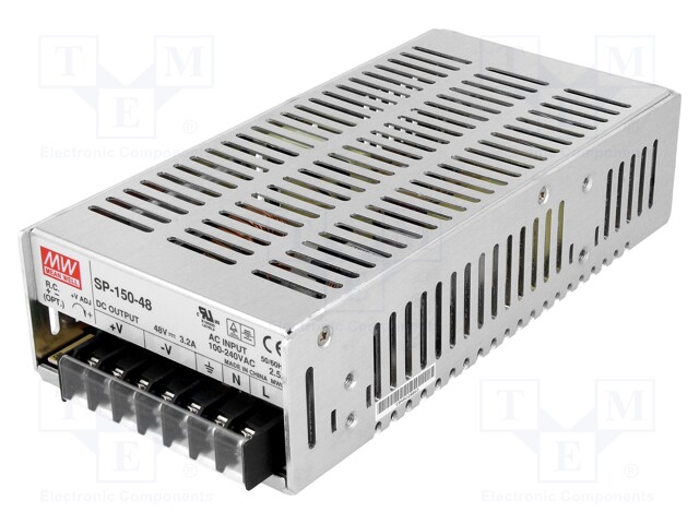 Power supply: switched-mode; modular; 153.6W; 48VDC; 199x99x50mm