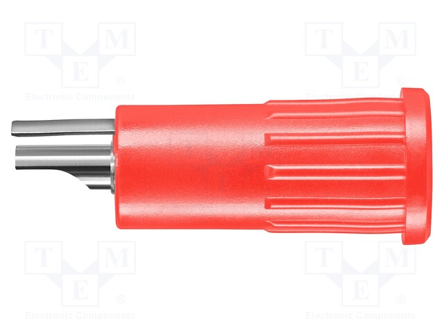 4mm banana; 16A; 30VAC; 60VDC; red; crimped; insulated; -25÷80°C