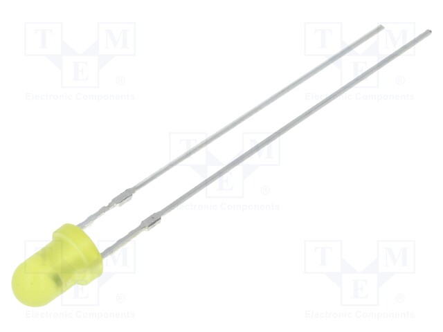 LED; 3mm; yellow; 1120÷1560mcd; 60°; 3÷5V; 20mA; Variant: blinking