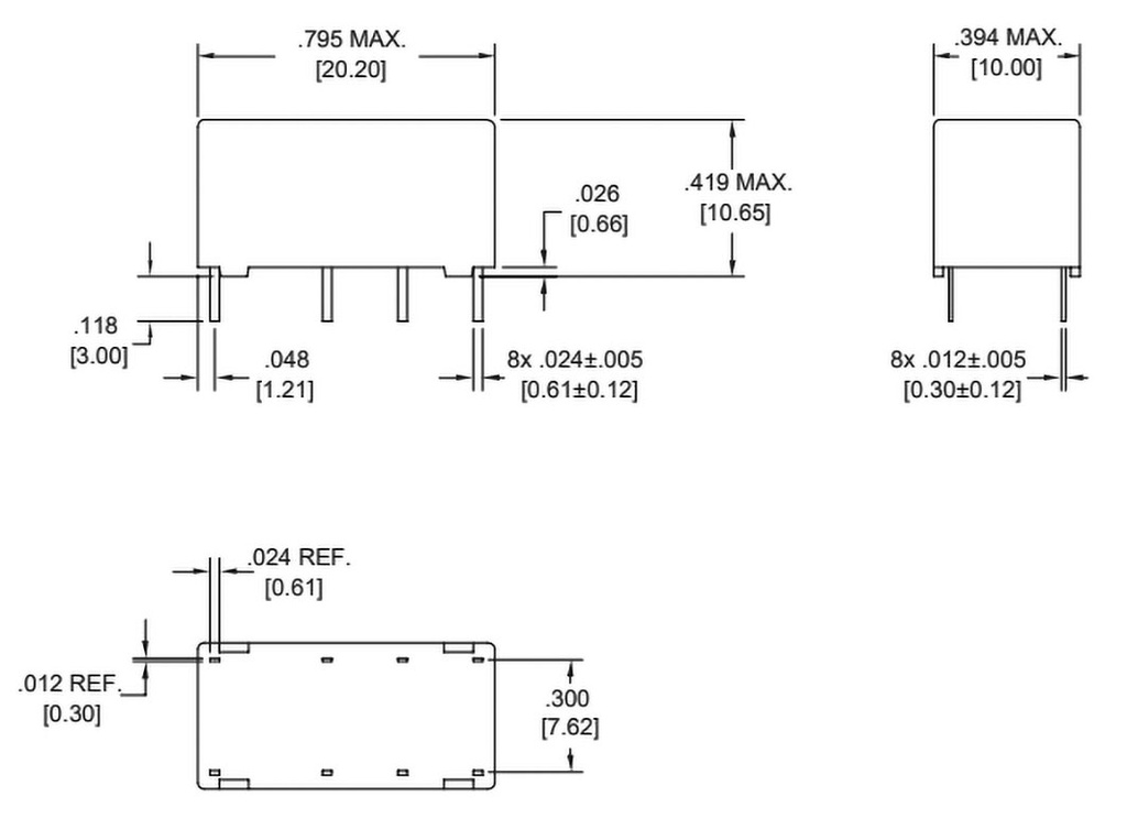 Relay: electromagnetic; DPDT; Ucoil: 12VDC; 1A/120VAC; 2A/30VDC; 3A