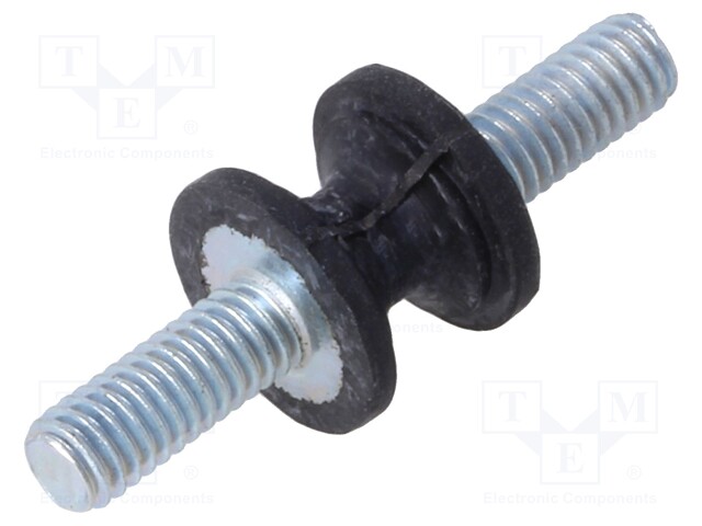 Vibration damper; M4; Ø: 10mm; rubber; L: 8mm; Thread len: 10mm; 105N