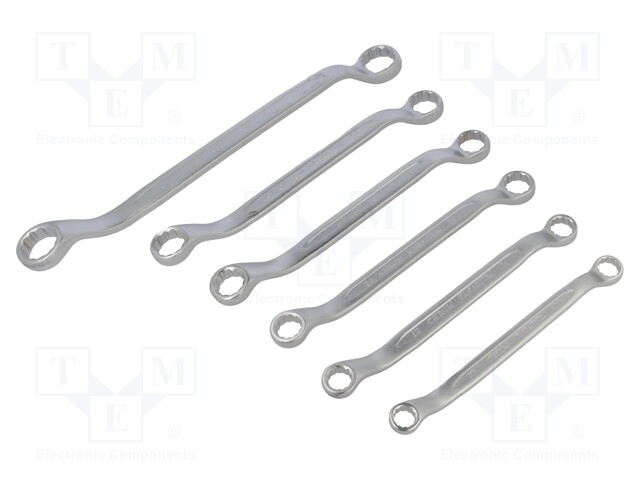 45° ANGLED RING RING WRENCH SET 6 pcs. 10 - 26mm, BOX INSERT