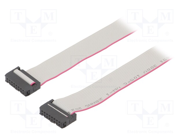 Ribbon cable with IDC connectors; 16x28AWG; Cable ph: 1.27mm