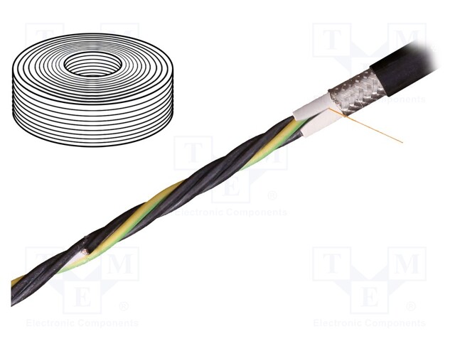 Wire: motor; chainflex® CF38; 4G25mm2; TPE; black; stranded; Cu