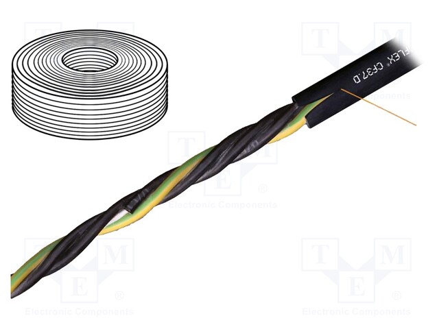 Wire: motor; chainflex® CF37.D; 4G1,5mm2; TPE; black; stranded; Cu