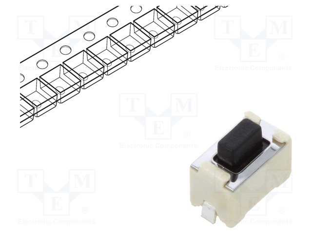 Microswitch TACT; SPST-NO; Pos: 2; 0.05A/12VDC; SMT; 980mN; 5mm