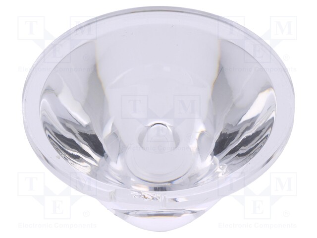 LED lens; round; Mat: PMMA plexiglass; transparent; 3÷7°; H: 27.4mm