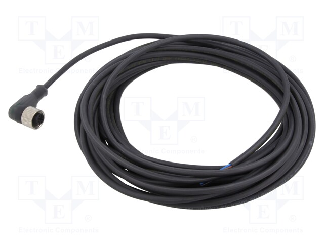 Connection lead; M12; PIN: 3; angled; 10m; plug; 4A; 2x LED (PNP)