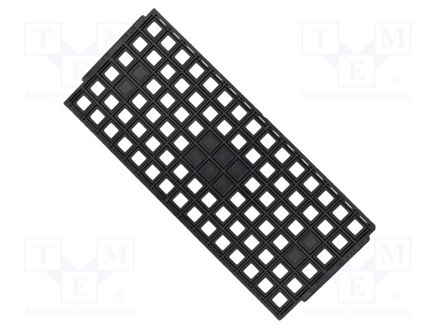 Electronic components tray; ESD; 14x14x1.4mm; black; 150°C