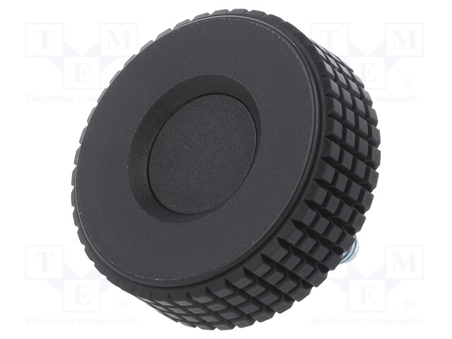 Knob; Ø: 39.5mm; Ext.thread: M6; 10mm; H: 26.5mm; technopolymer (PP)