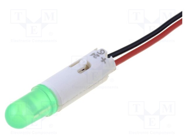 Indicator: LED; prominent; 24÷28VAC; Cutout: Ø7.2mm; IP67; cables