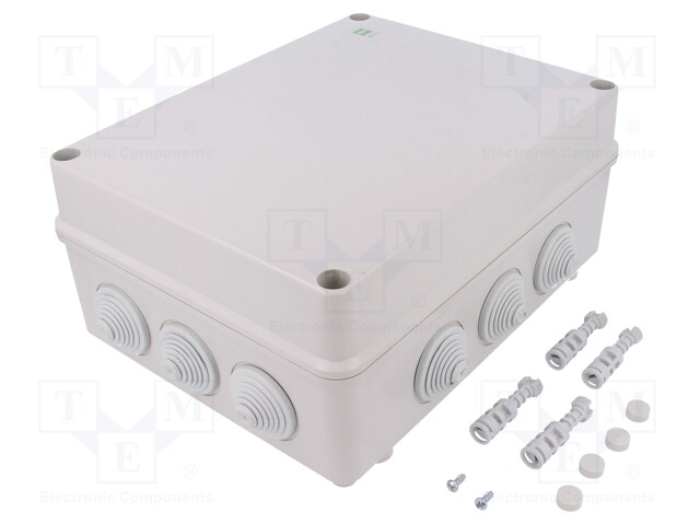 Enclosure: junction box; X: 244mm; Y: 305mm; Z: 126mm; IP55; grey