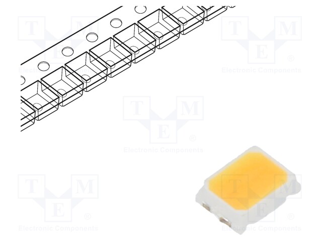 LED; SMD; PLCC2,2216; white warm; 5÷9lm; 2650-2800K; 90; 120°; 20mA