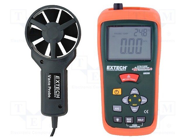 Thermoanemometer; LCD; 0,4÷30m/s; -10÷60°C; Measurement memory: 8